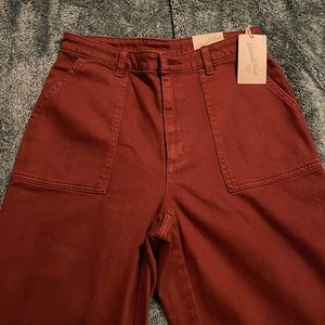 High rise wide leg trousers